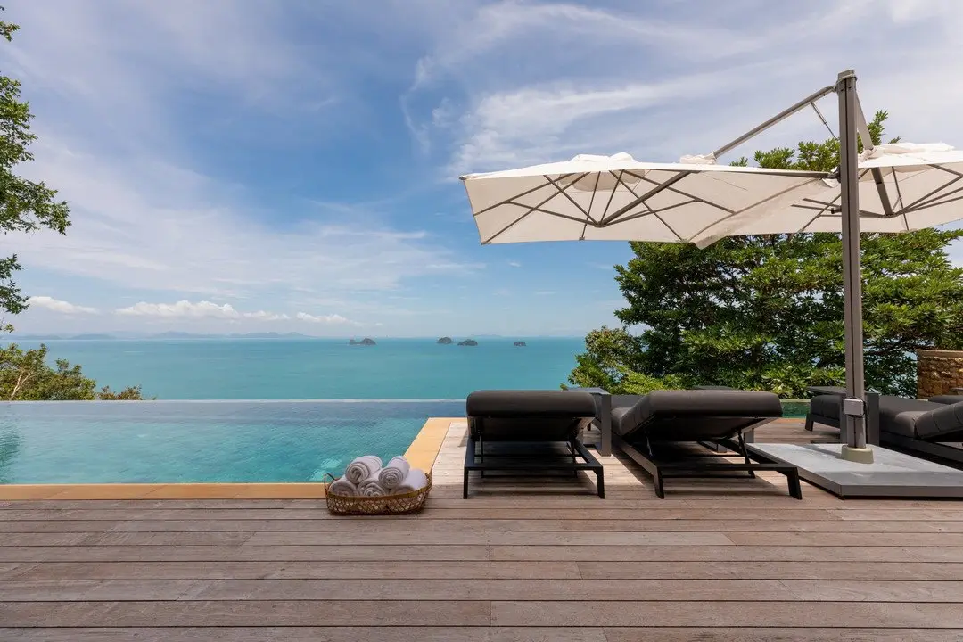 Stone Pavilion Villa with Infinity Pool & 270° Sea Views