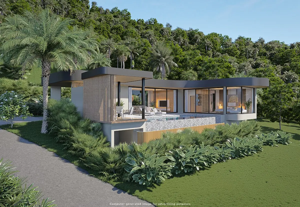 Curved-Roof Single-Level Sea-View Pool Villa — view 2