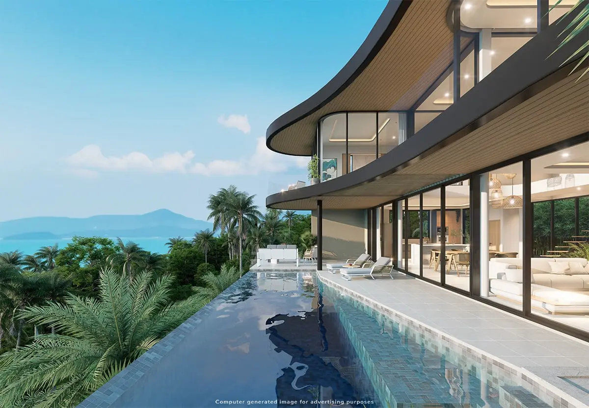 Curved-Roof Three-to-Four-Bedroom Sea-View Villa