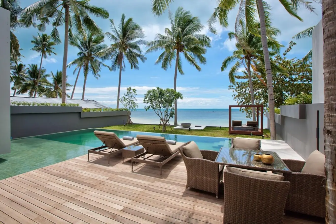 Single-Storey Beachfront Pool Villa with 14-Metre Pool & Koi Pond