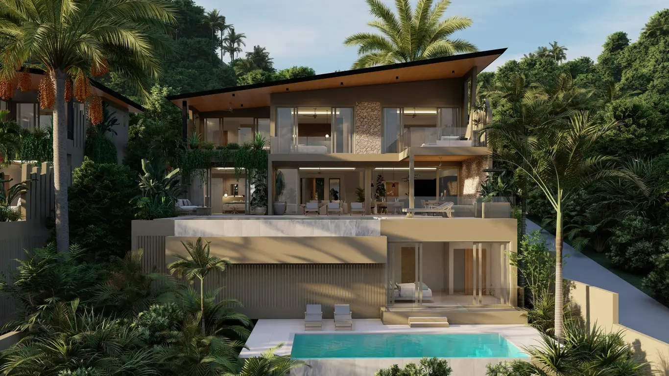 Hillside Sea-View Villa with Two Pools