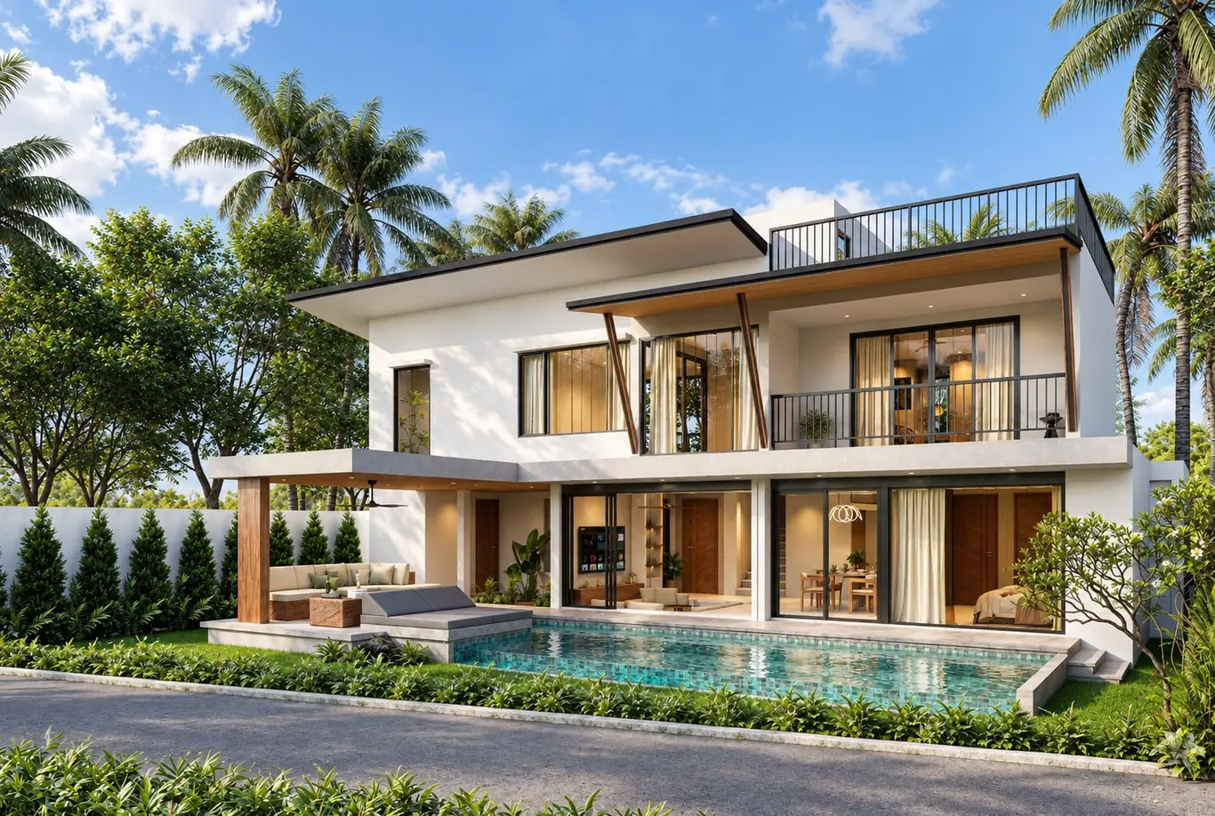 Three- or Four-Bedroom Rooftop Pool Villas near Fisherman's Village
