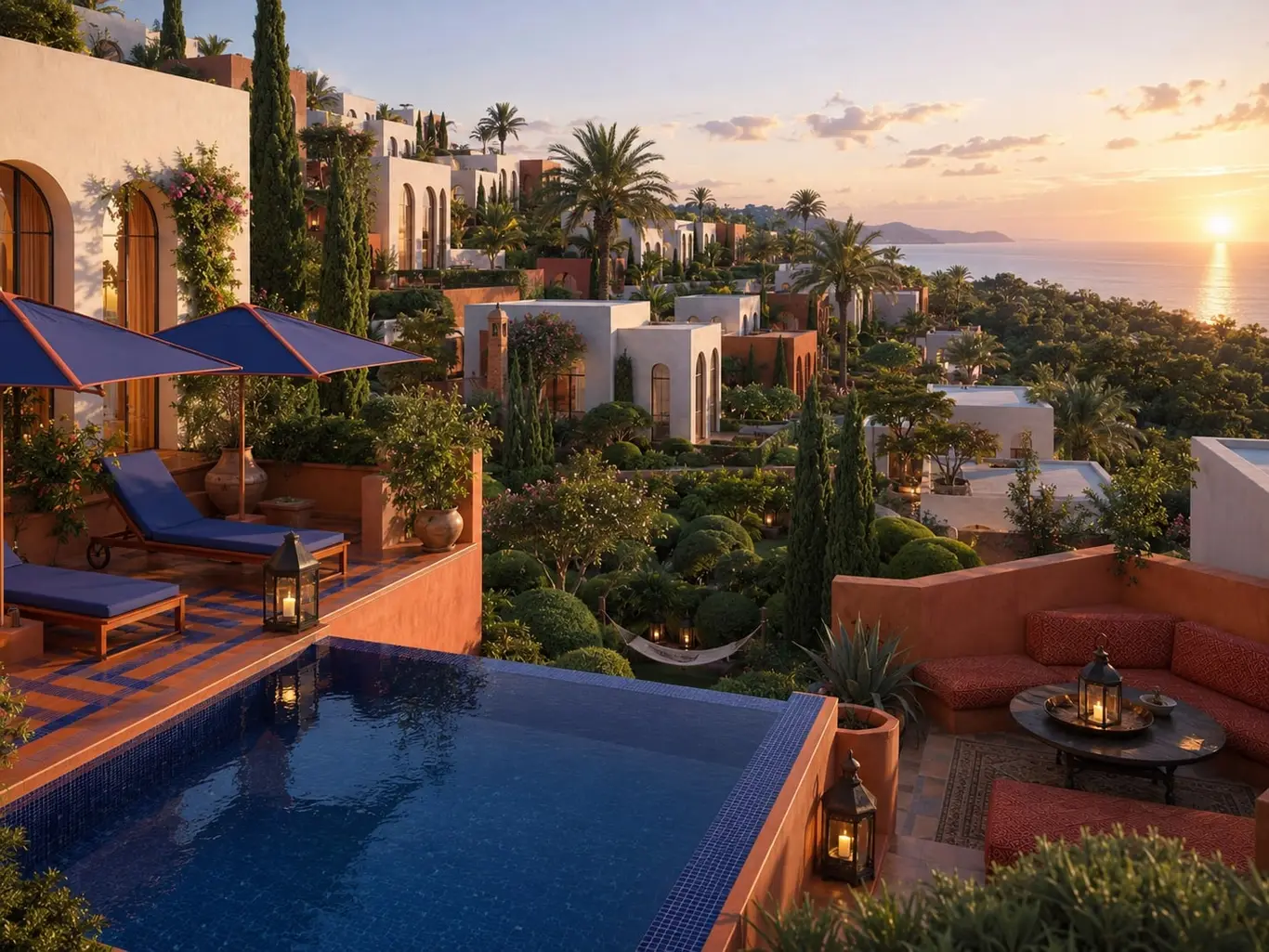 Mediterranean-Moorish Sea-View Pool Villa Enclave — view 2