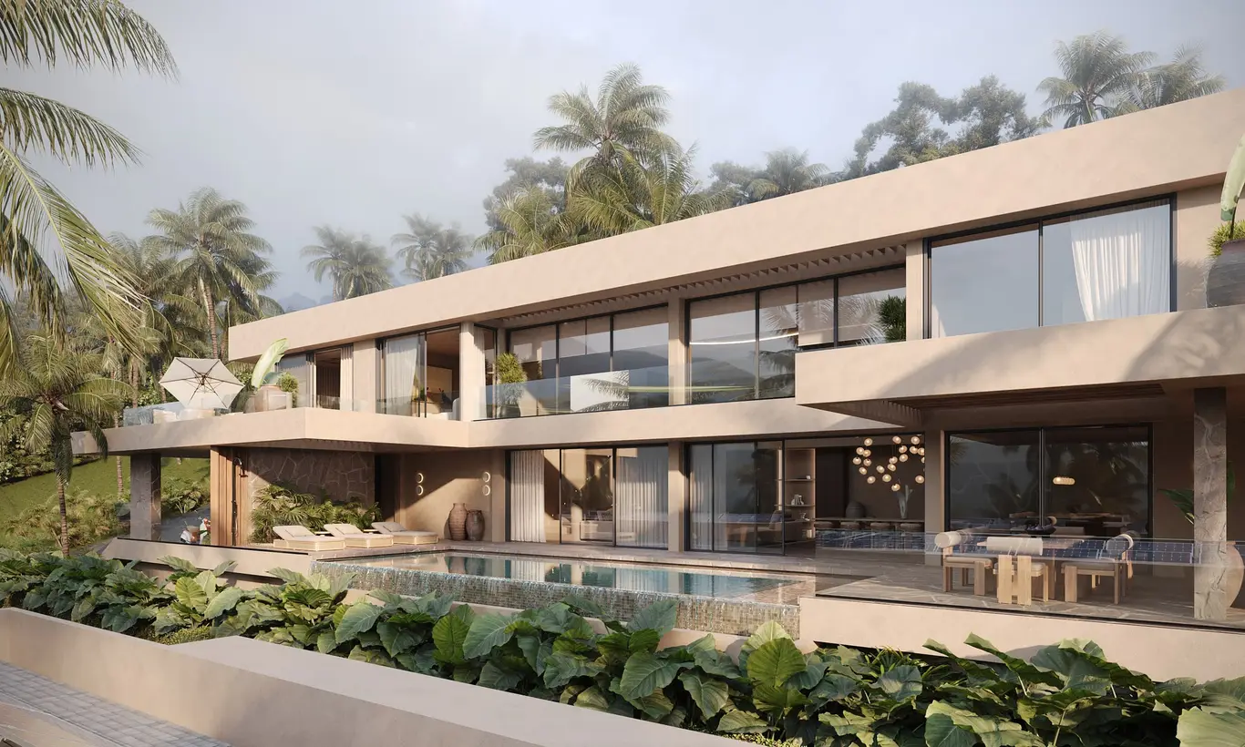 Stacked-Travertine Hillside Sea-View Villa — view 2