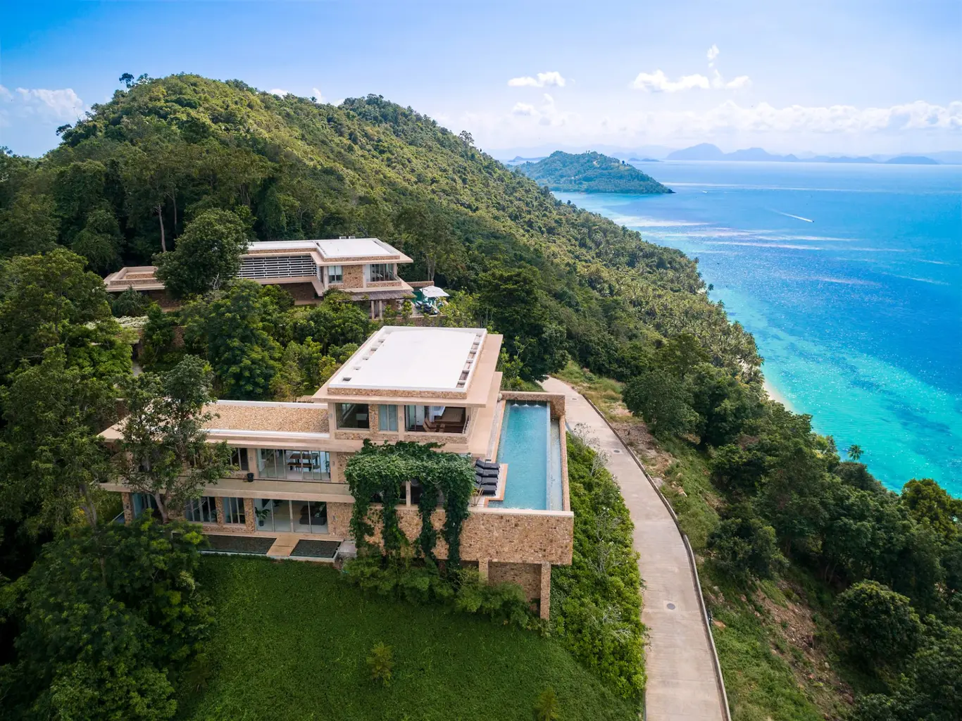 Hillside Villa with Five-Islands Views, Four Bedrooms