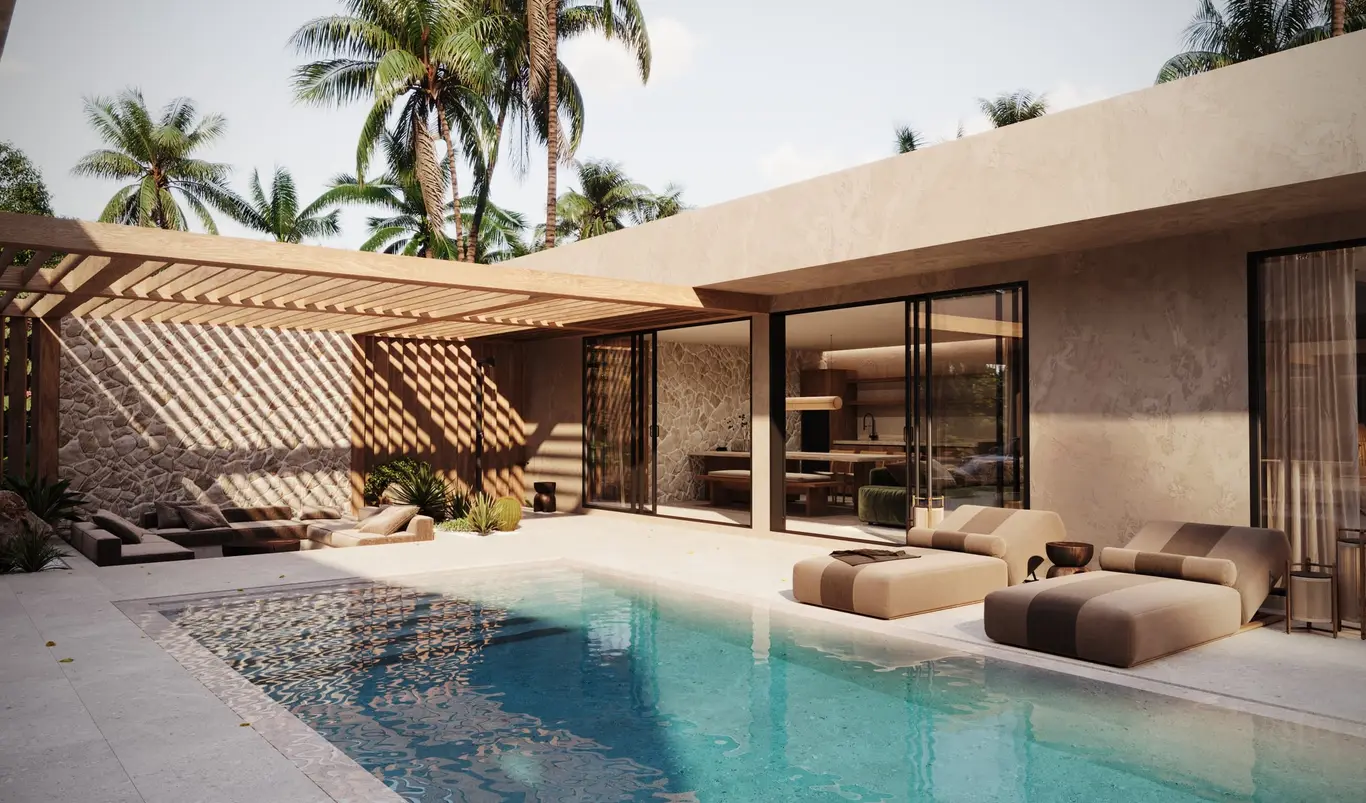 Earthy One-Storey Three-Bedroom Pool Villa