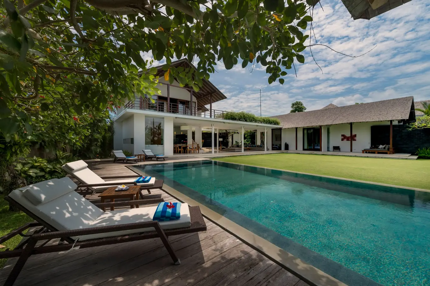 Four-Bedroom Modern-Balinese Villa with 17-Metre Lap Pool and Rooftop-Garden Suite