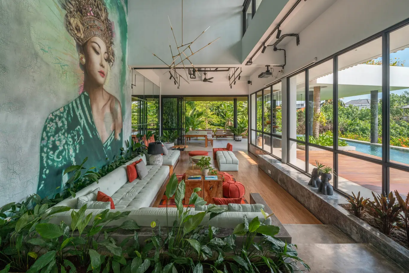 Tropical-Modern Five-Bedroom Villa with Swim-Up Bar & Rooftop Cinema, Canggu — view 2