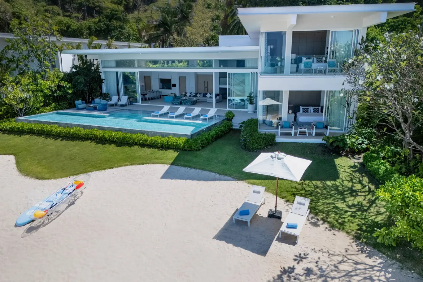 Beachfront Six-Bedroom Villa with Private Beach