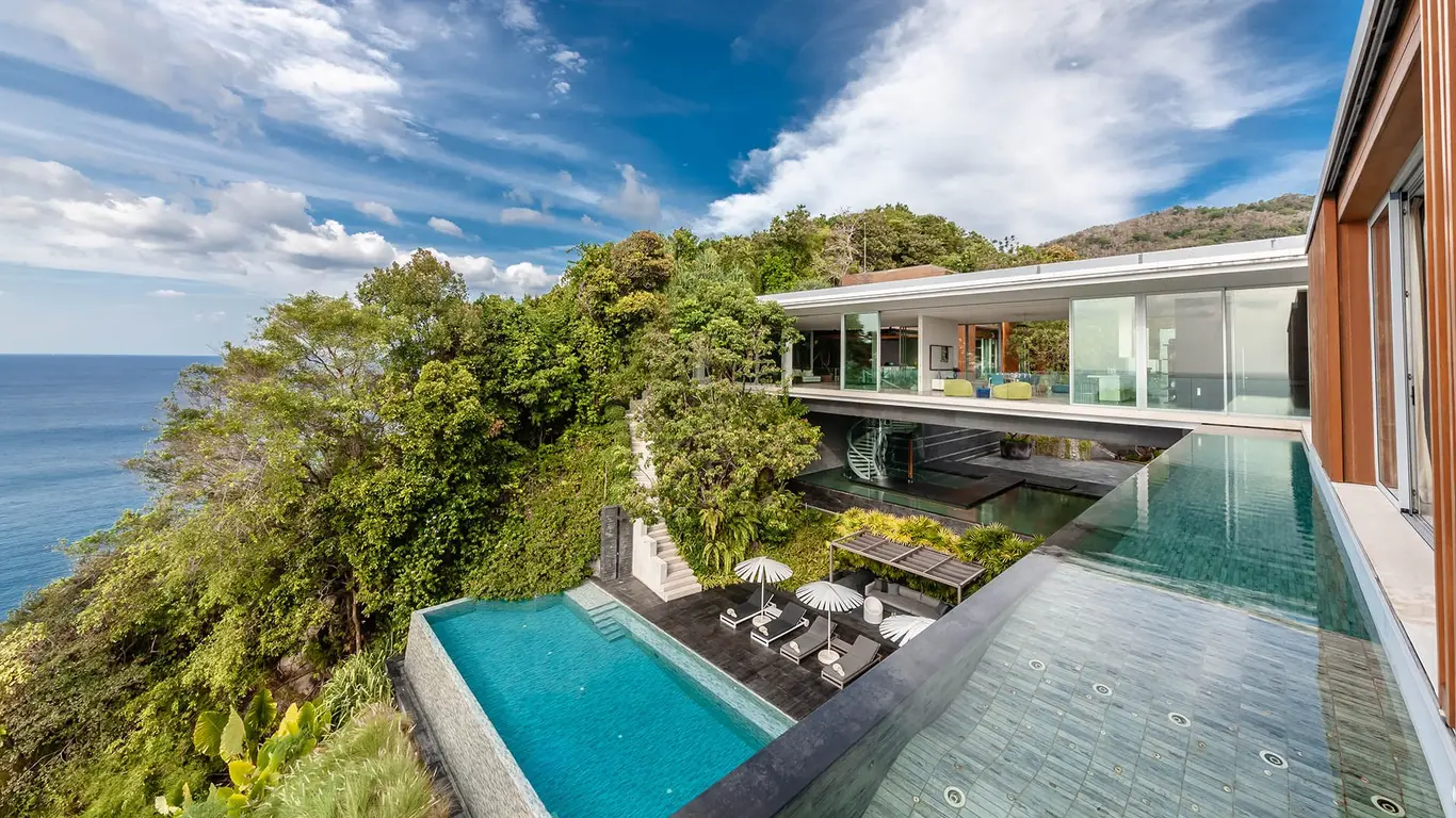 Z-Shaped Peninsula Villa with Twin Pools & Andaman Sunsets — view 2