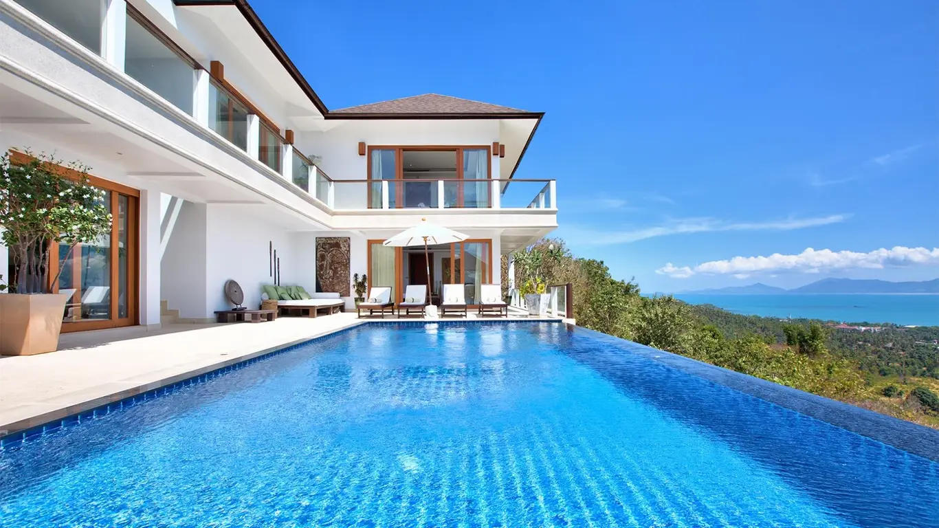 Tiered Hillside Villa with Infinity Pool over Samui's North Shore