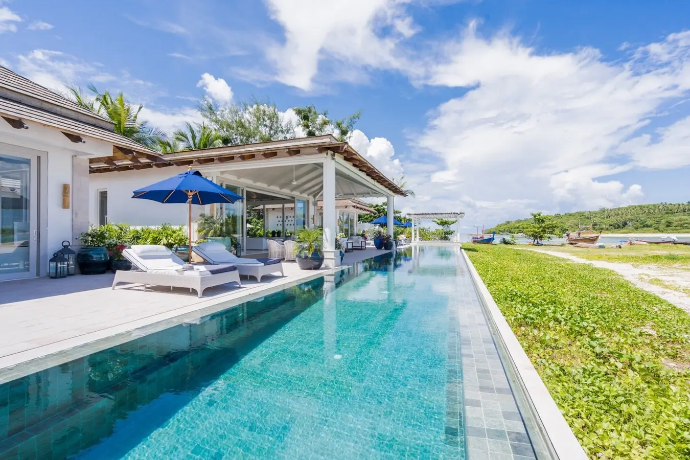 Beachfront Four-Bedroom Villa with 32m Lap Pool