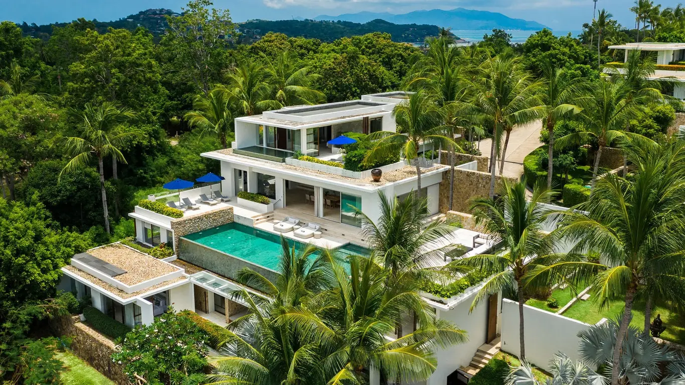 Six-Bedroom Hillside Villa with Roof Decks & Terraced Infinity Pool