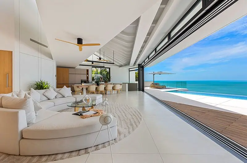 Sleek White Futuristic Hillside Villa
