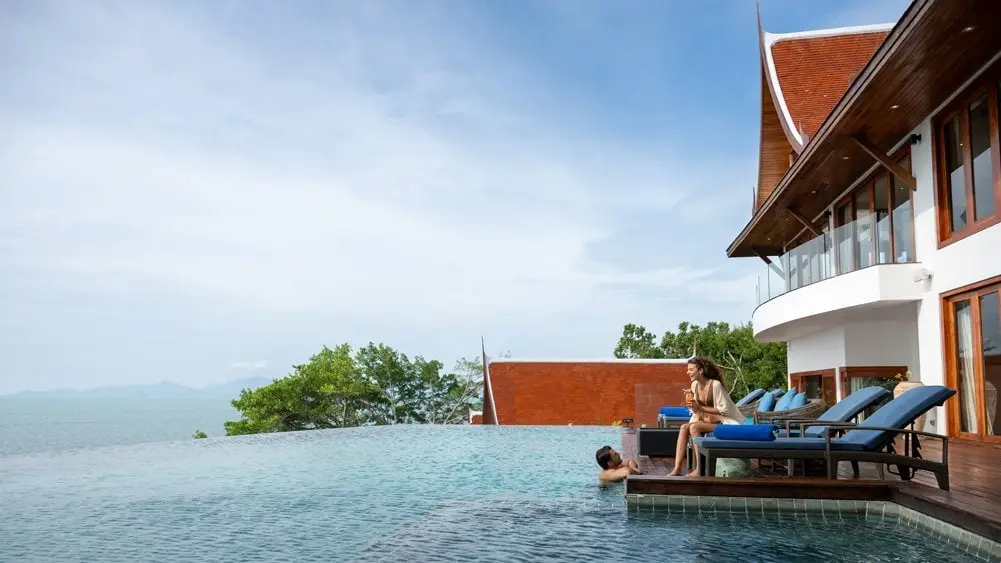 Clifftop Thai-Pavilion Estate with Tennis, Cinema & Beach
