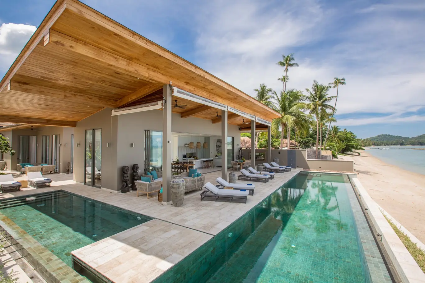 Beachfront Villa with Sea-View Suites and Lap Pool