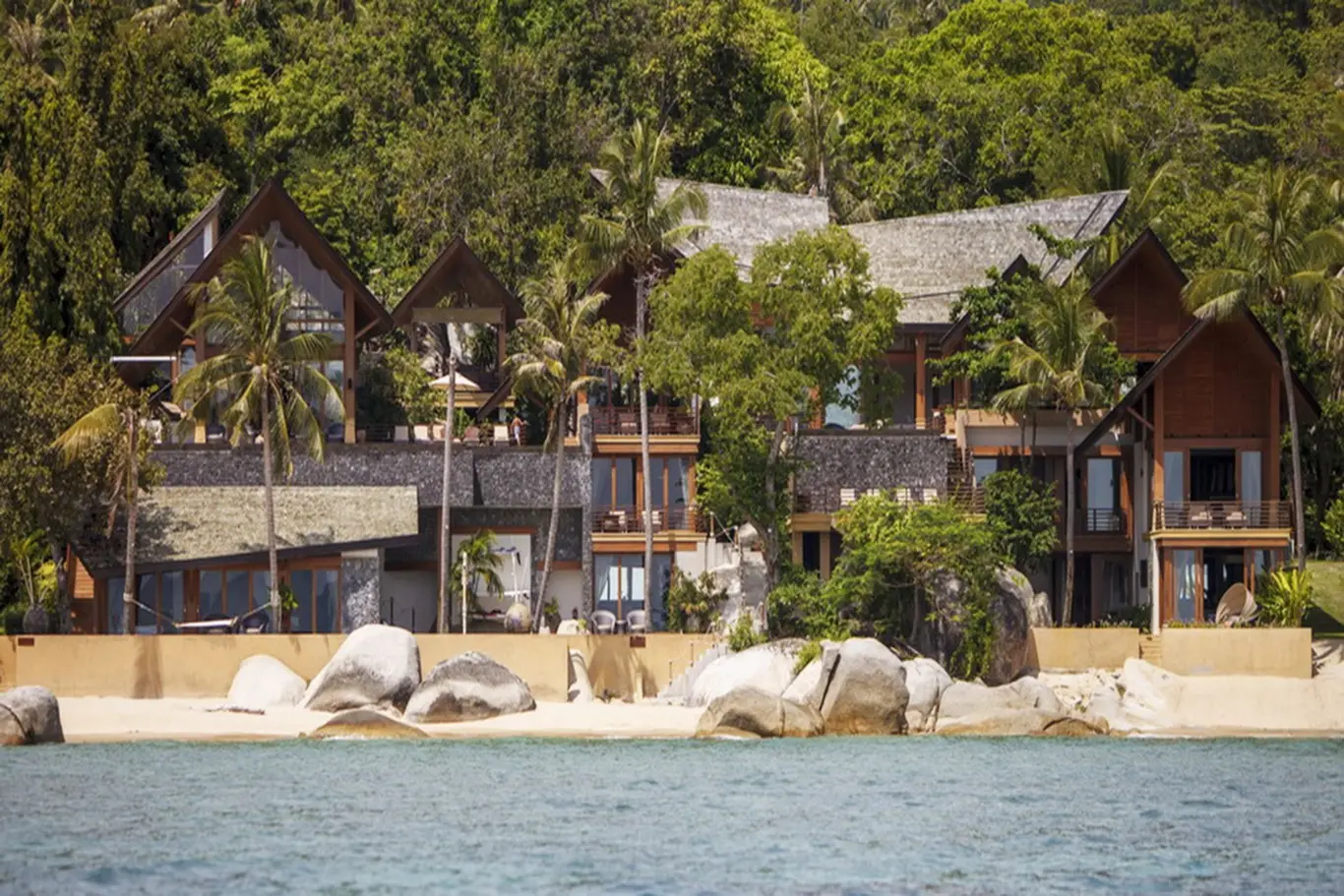 Granite-Boulder Beachfront Pool Villa with Watersports
