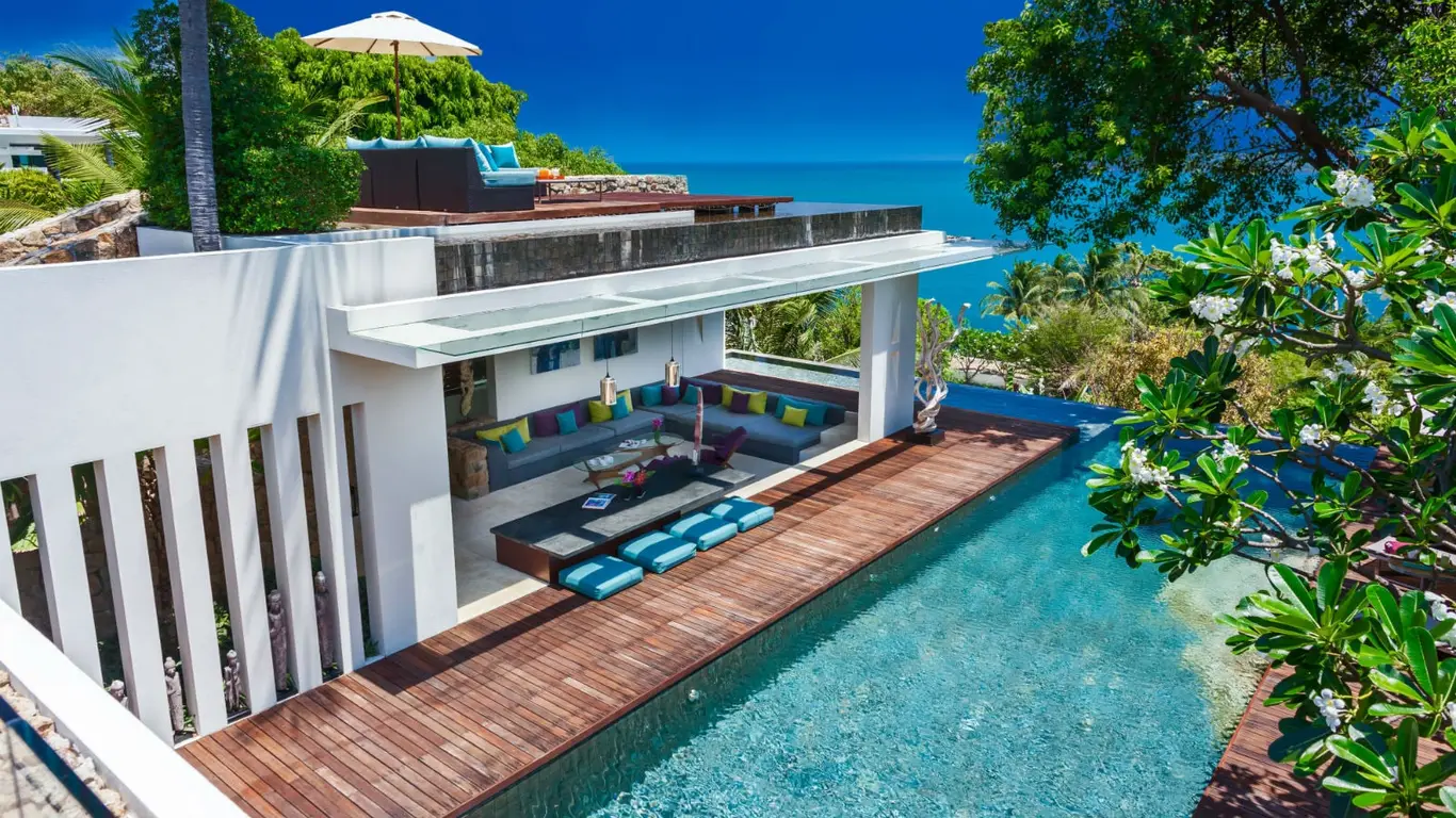 Rock-Built Five-Bedroom Villa with Sea-View Infinity Pool