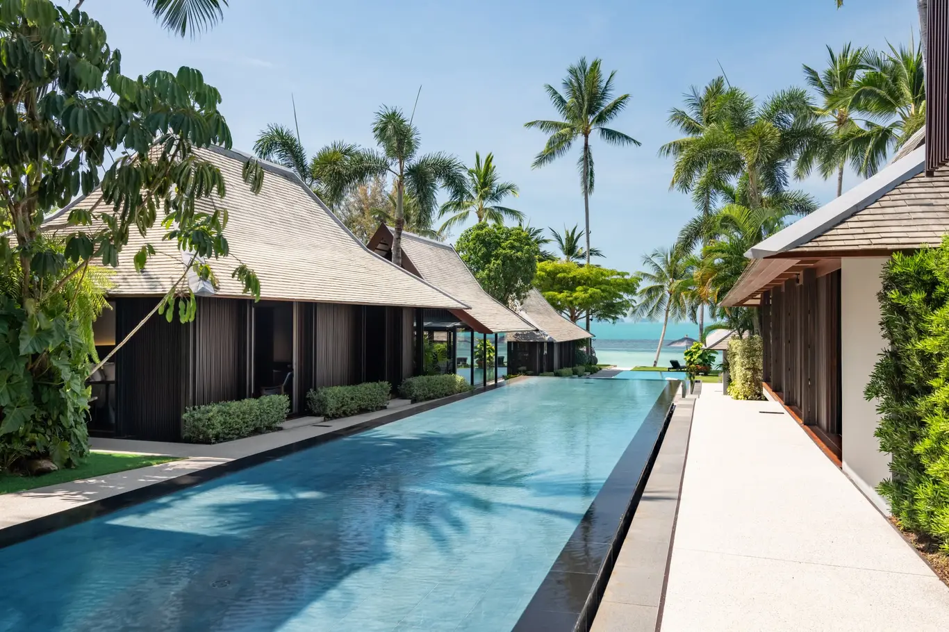Thai-Japanese Beachfront Villa with Three-Tier Pool
