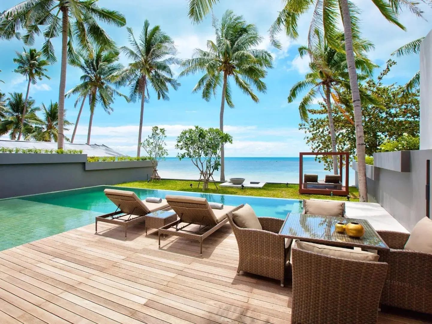 Single-Storey Beachfront Pool Villa with 14-Metre Pool & Koi Pond, Bang Por