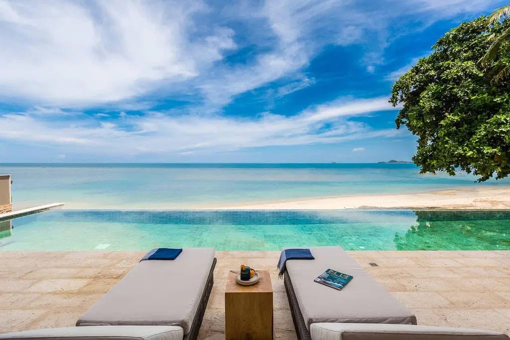 Beachfront Balinese Pavilion Villa with 21-Metre Pool & Koh Tan Sunsets, Laem Sor