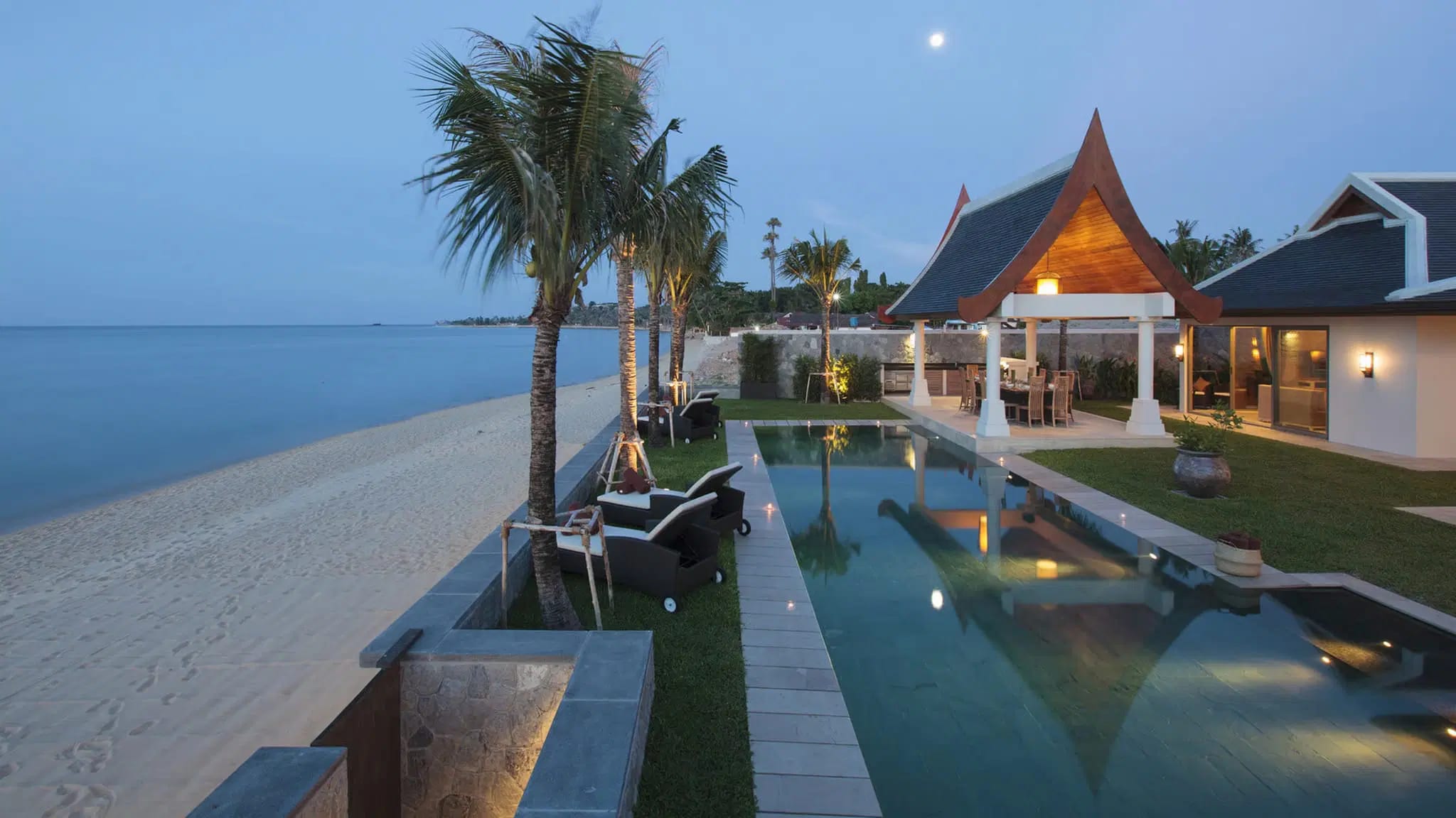 Dual Beachfront Villa Estate with 42m Frontage, Maenam